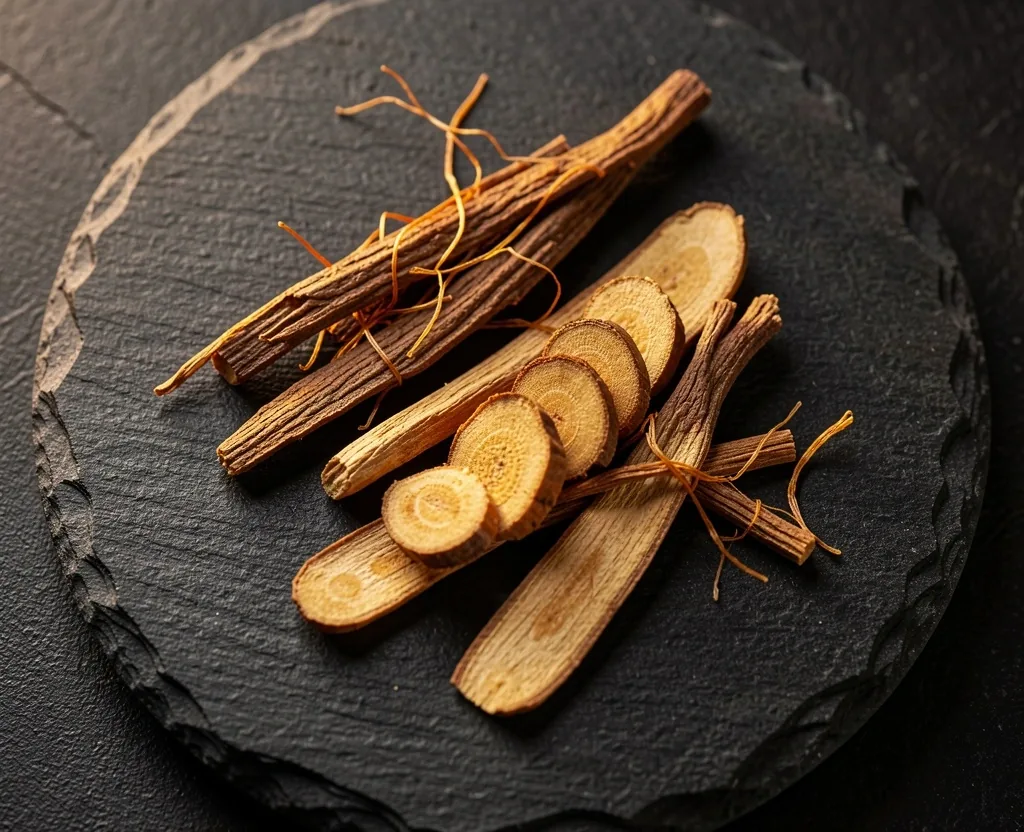 Dried herbal root slices