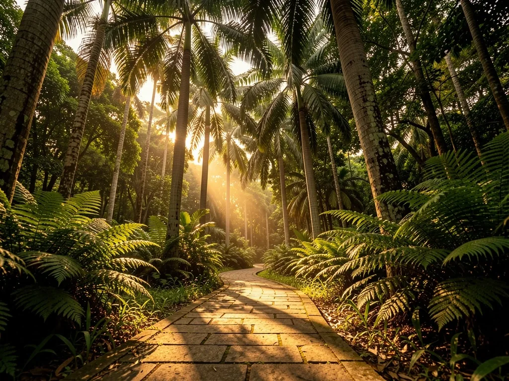 Outdoor path in a tropical French park